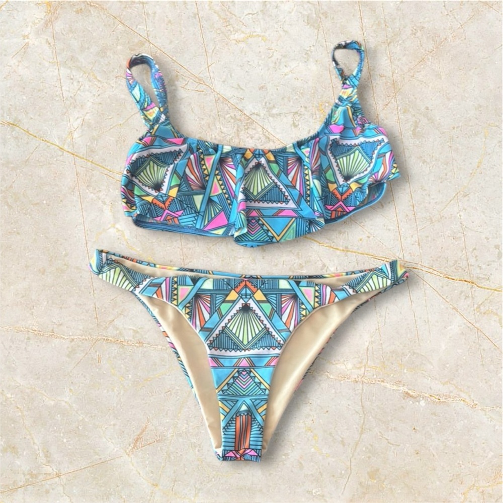 Mara Hoffman Colorful Geometric Bikini Medium